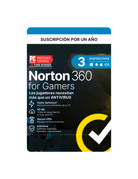 Norton 360 for Gamers 3 Dispositivos 1 Año